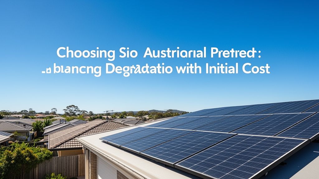 Choosing Solar Panels: Balancing Degradation Rates with Initial Cost