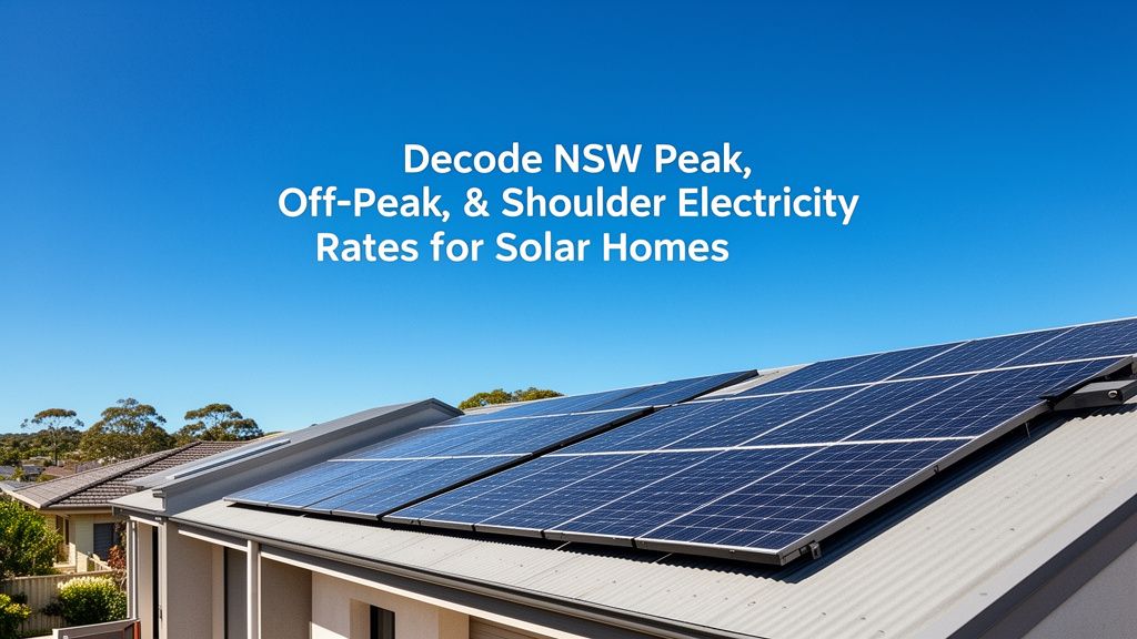Understanding NSW's Peak, Off-Peak, and Shoulder Electricity Rates for Solar Homes