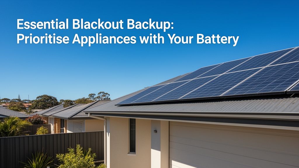 Optimising Your Solar Battery: Prioritising Appliances During an Australian Blackout