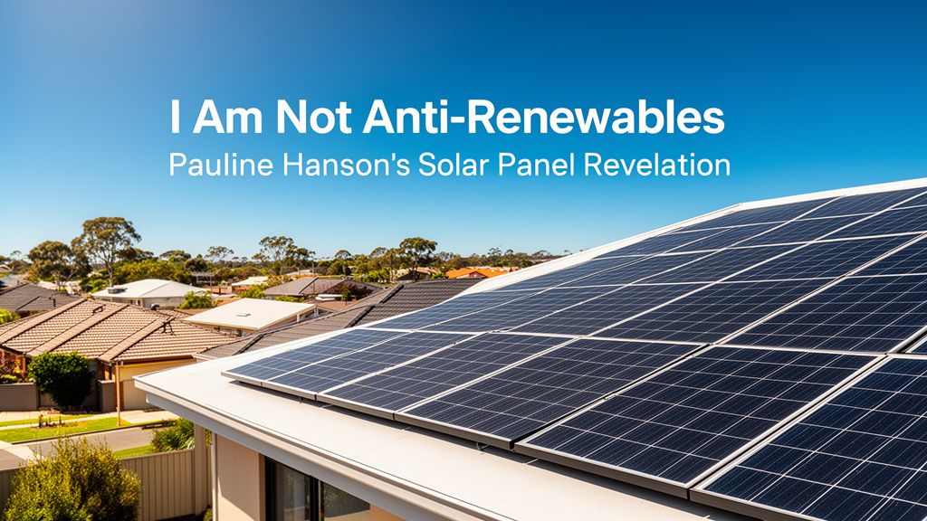 'I Am Not Anti-Renewables': Pauline Hanson's Solar Panel Revelation