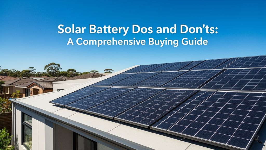 Solar Battery Dos and Don'ts: A Comprehensive Buying Guide